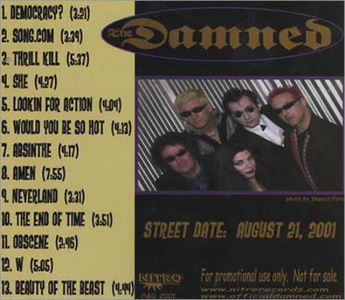 The Damned Grave Disorder US Promo CD album (CDLP) (195879)